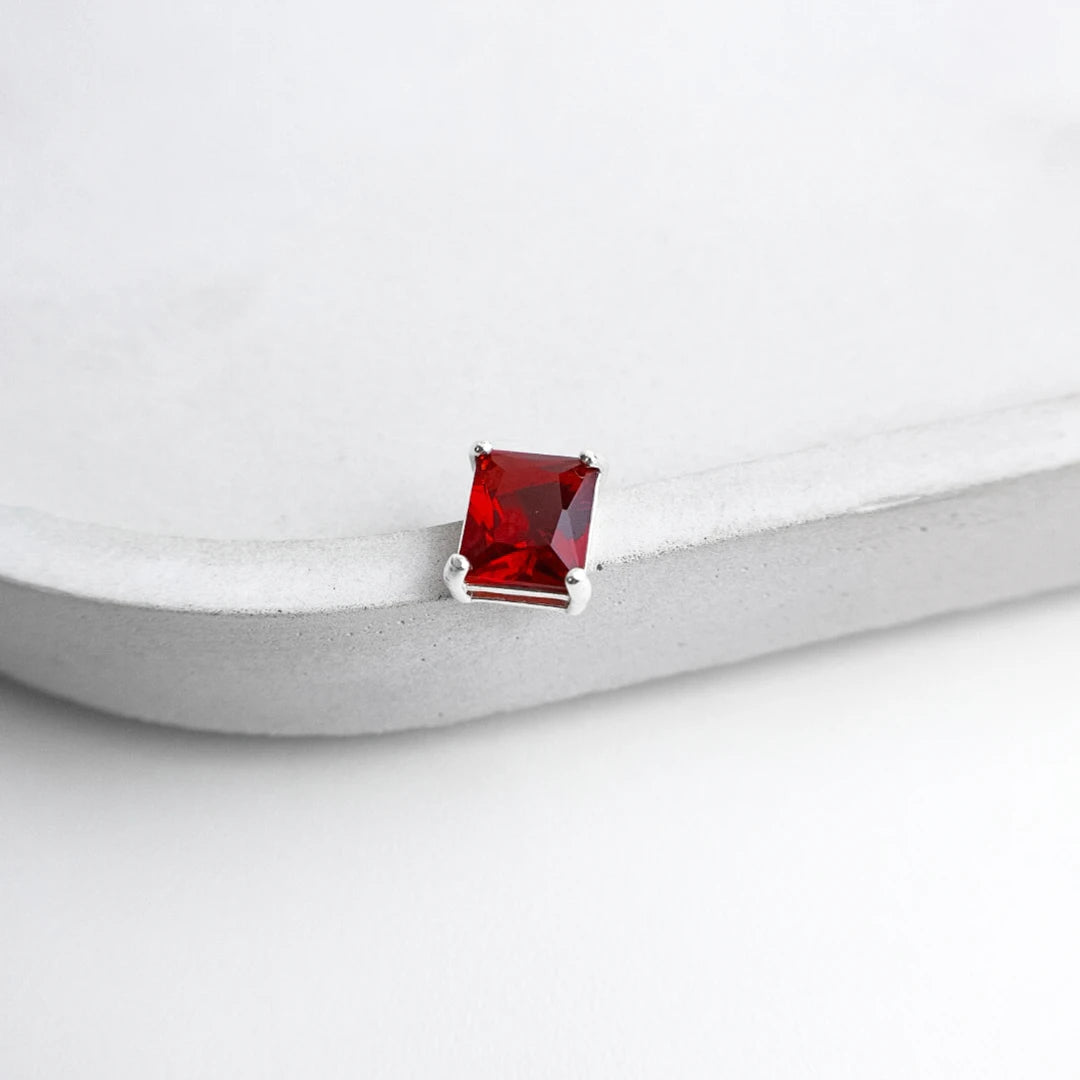 Pingente Cristal Retangular Vermelho