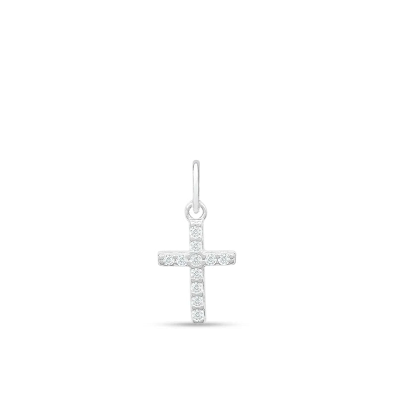 Pingente Crucifixo Cravejado Branco