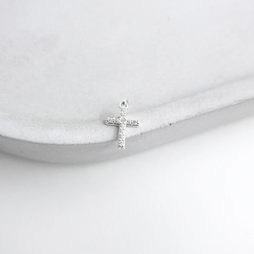 Pingente Crucifixo Cravejado Branco